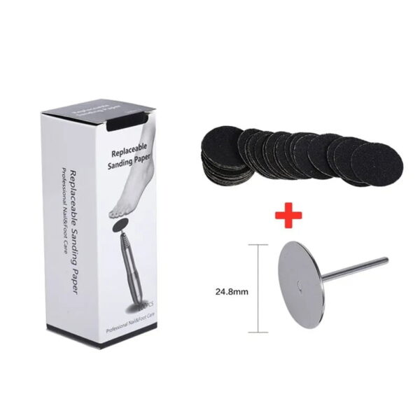 Σετ ανταλλακτικά αυτοκόλλητα για δίσκο πεντικιούρ μαζί με τον δίσκο συγκόλλησης 100τεμ - Replacable sanding paper