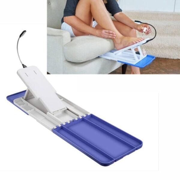 Αναδιπλούμενη Βάση Πεντικιούρ Με Φωτισμό LED Και Αποθηκευτικό Χώρο - Stede Padi feet stand