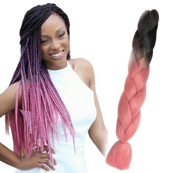 Yuan yao Μαλλιά για Ράστα ombre μαύρο/ροζ BY6 - Rasta hair