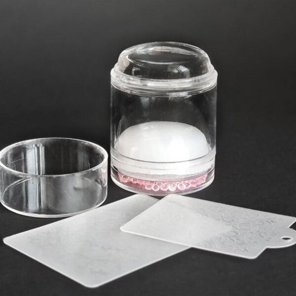 Σφραγίδα Σιλικόνης Νυχιών Διπλή Με Στρας Και 2 Στάμπες - Silicone stamp double