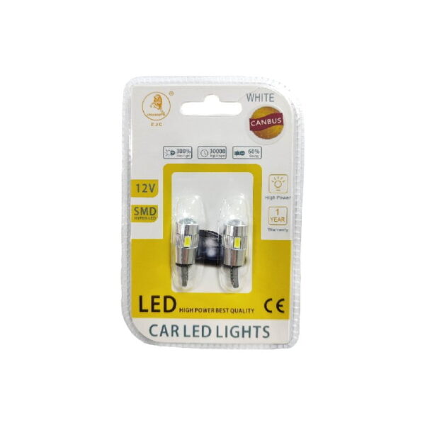 EJC Λάμπες Αυτοκινήτου Canbus T10-5630-6SMD LED 12v 2τμχ ψυχρό φως - LED light