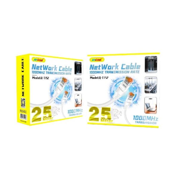 Andowl Καλώδιο δικτύου ethernet 25m 1000MHz U/UTP Cat.5e Q-T152 - Net Work Cable