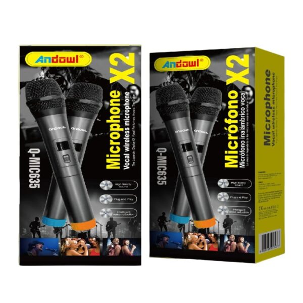 Andowl Ασύρματα Μικρόφωνα x2 Q-MIC635 – Vocal Wireless Microphone x2