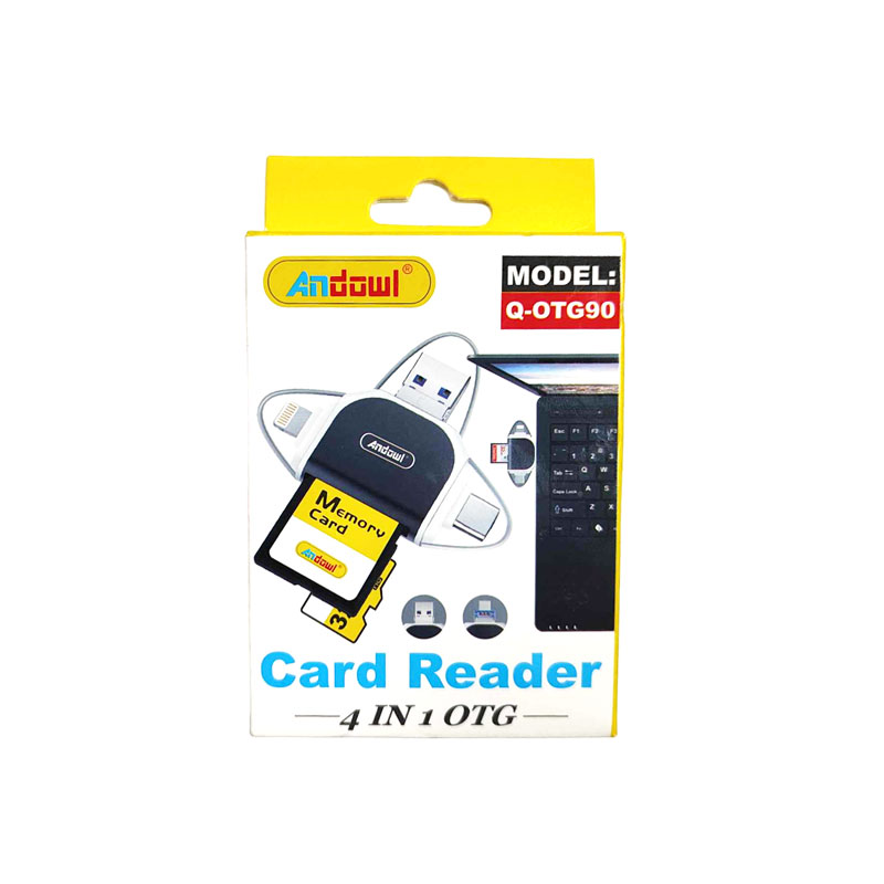 075648 Andowl 4 σε 1 OTG Card Reader - Συσκευές ανάγνωσης καρτών μνήμης με 3 υποδοχές Q-OTG90 - Card Reader Q-OTG90 - Image 1