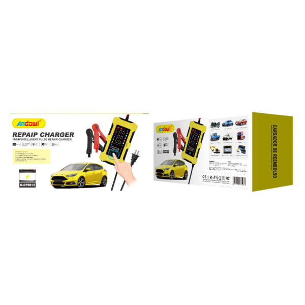 Andowl Φορτιστής Μπαταρίας Αυτοκινήτου 4Ah-100Ah 12V 12/6A Q-DP8812 - Intelligent Pulse Repair Charger