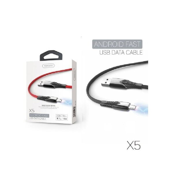 Tranyoo Καλώδιο Γρήγορης Φόρτισης Android 18W 1m 5S X5-V - Android Fast Charger Cable