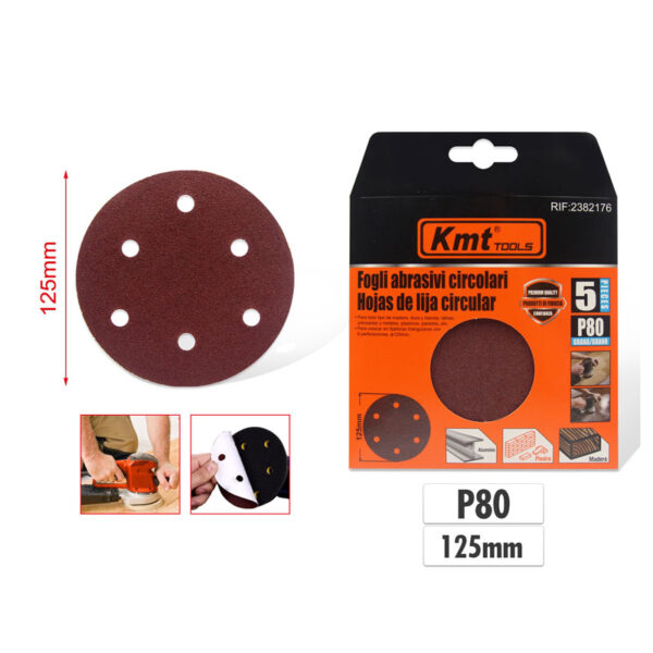 KMT Γυαλόχαρτο τριβείου P80 5τμχ - Sandpaper