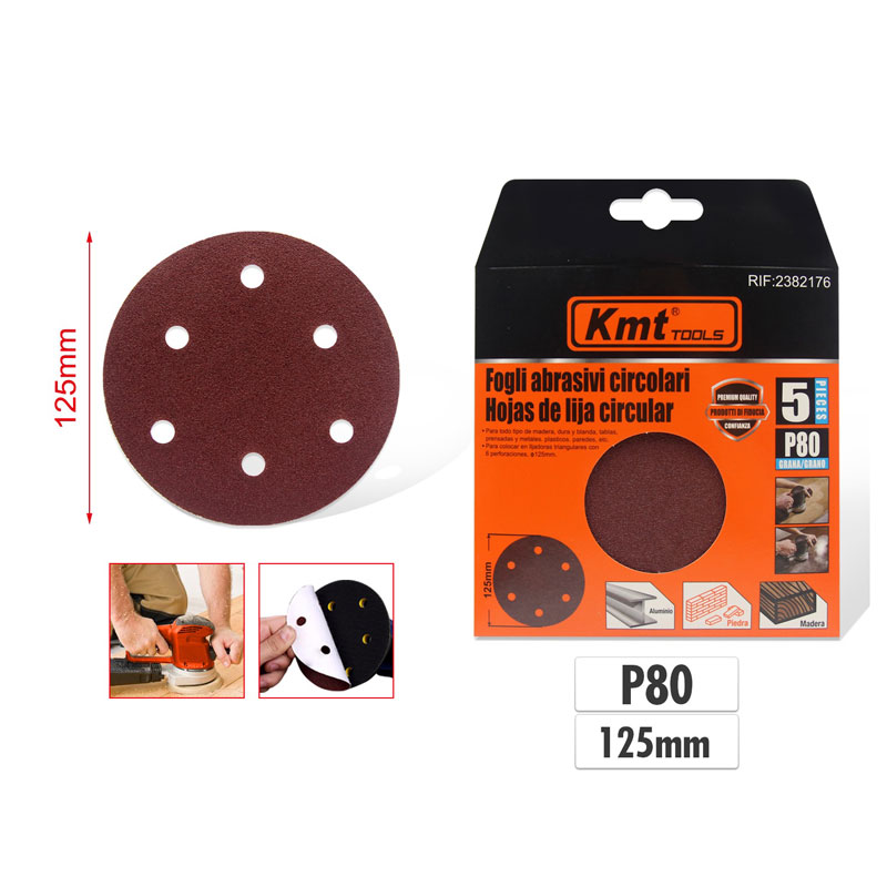 2382176 KMT Γυαλόχαρτο τριβείου P80 5τμχ - Sandpaper - Image 1