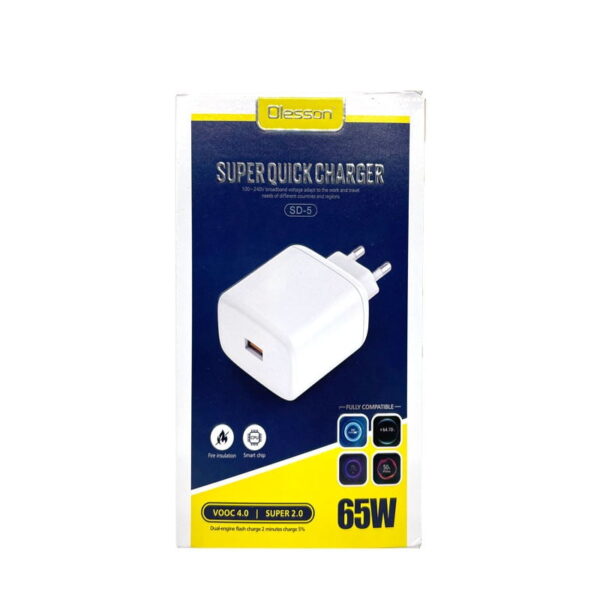 Olesson Φορτιστής κινητού με γρήγορη φόρτιση 65W VOOC4.0 SD-5 - Super quick charger