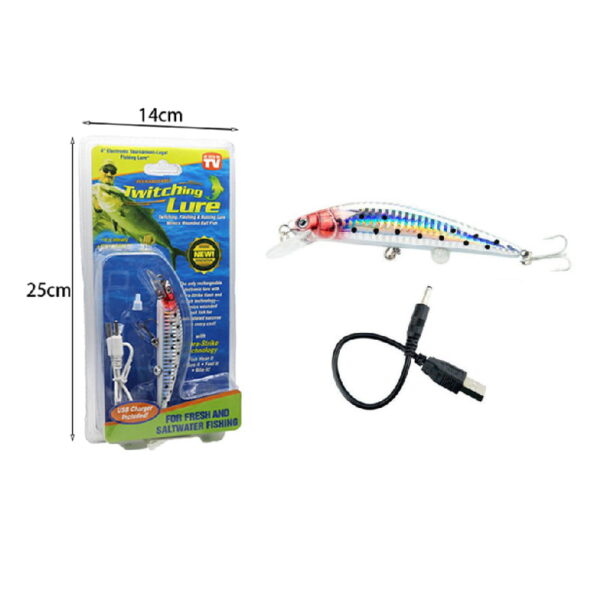 Επαναφορτιζόμενο Τεχνητό Δόλωμα Ψαράκι με Δόνηση και Φωτισμό LED – Twitching Lure