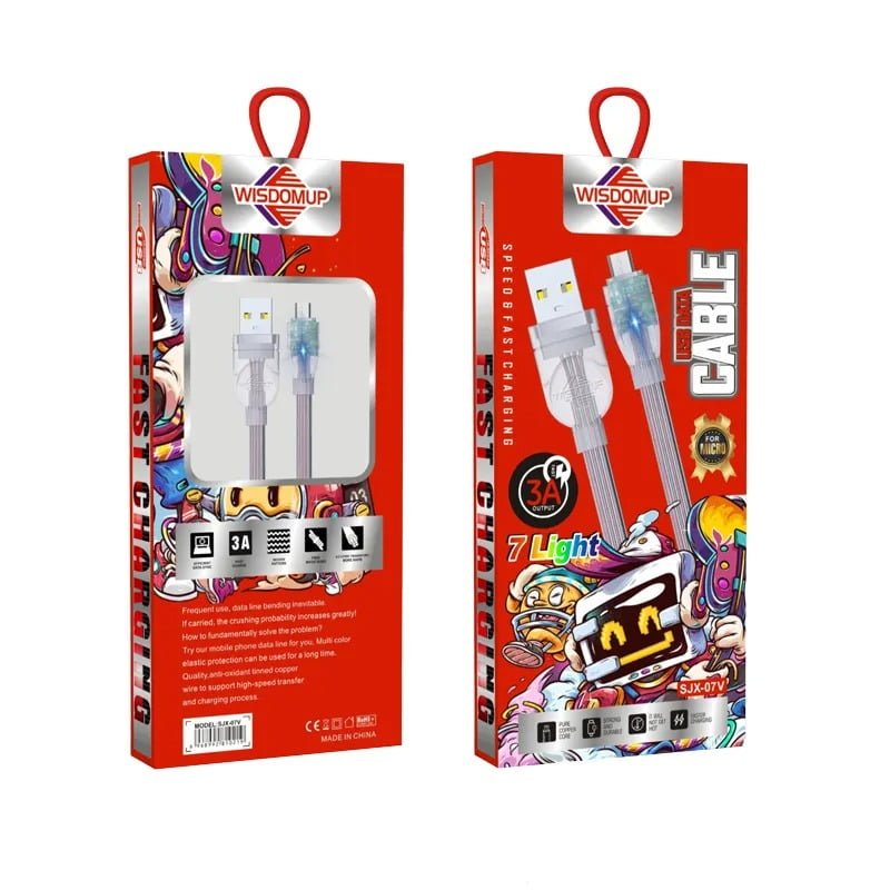 56159 Wisdomup Καλώδια δεδομένων Type-C SJX-07T 3A 7Light - Data cables - Image 1