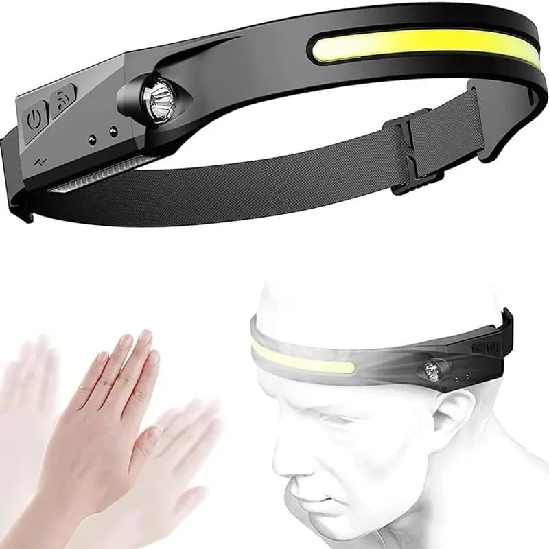 5866 Επαναφορτιζόμενος USB φακός κεφαλής LED - All prespectives induction headlamp - Image 1