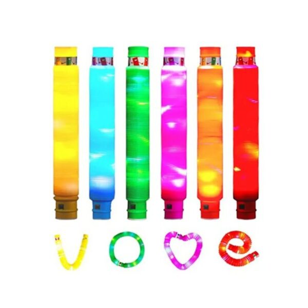 Πολύχρωμοι φωτιζόμενοι παιδικοί σωλήνες 6τεμ. - Light up pop tubes