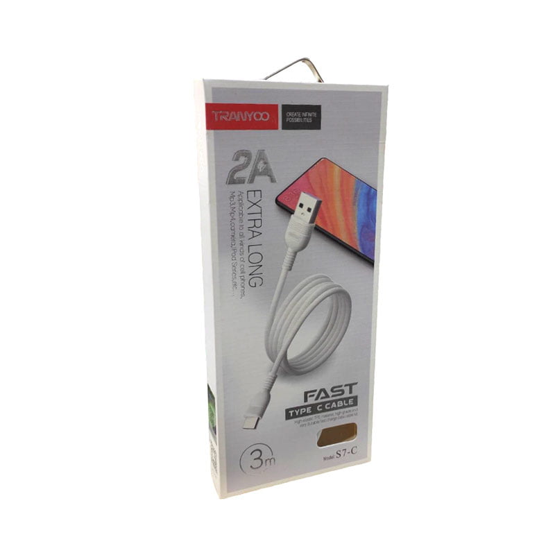 72003 Tranyoo Καλώδιο δεδομένων type-C 2A 3m S7-C - Fast charger cable - Image 1