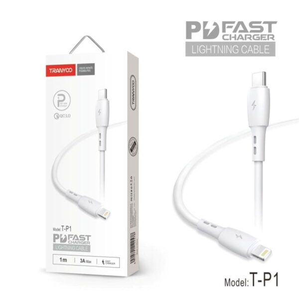 Tranyoo Καλώδιο δεδομένων Lightning-IOS 1m 3A T-P1 - Fast charger lighting cable
