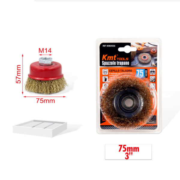 KMT Tools Συρματόβουρτσα γωνιακού τροχού 75mm M14 RIF:9363534 - Drill Brush