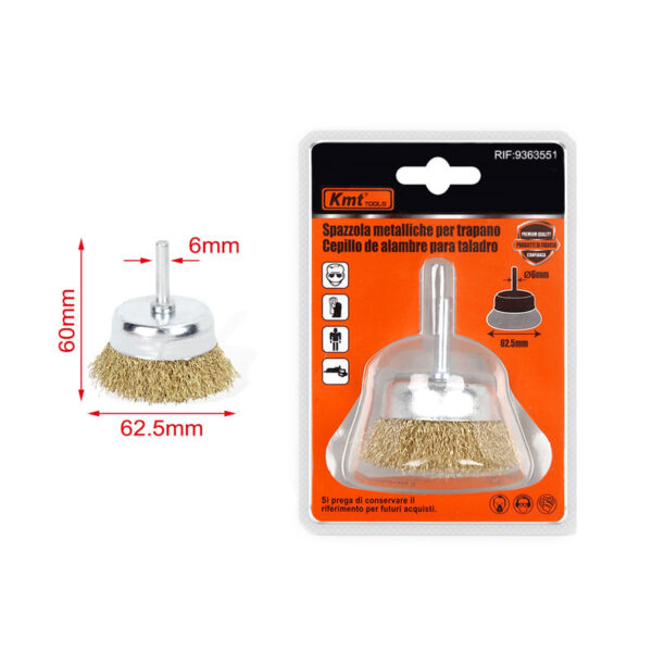 KMT Tools Συρματόβουρτσα Καμπάνα για Δράπανο 62.5mm Ø6mm RIF:9363551 - Drill Brush