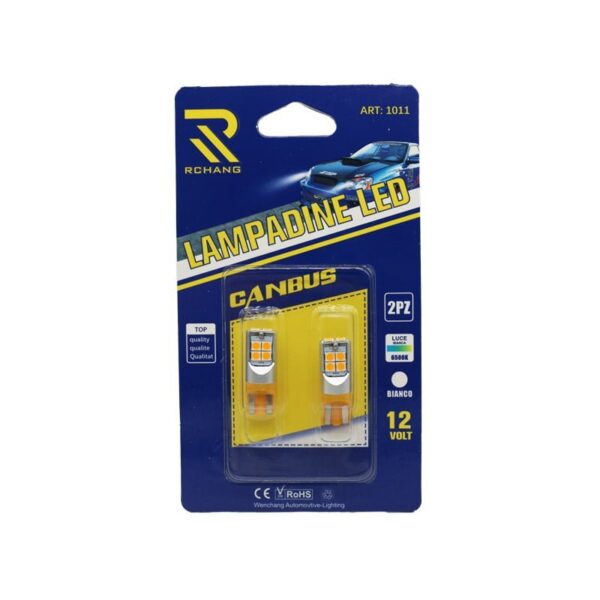 Rchang LED Φώτα αυτοκινήτου Canbus T10 Κίτρινο 12V