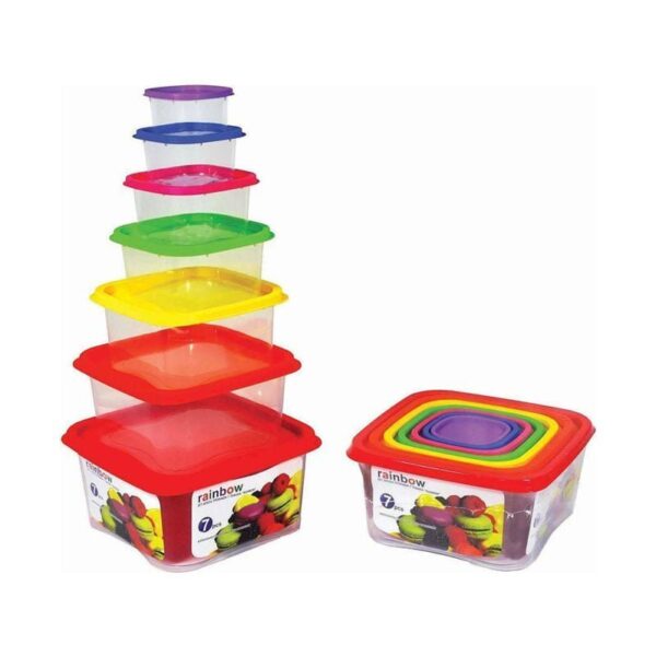 Sidirela Δοχείο Φαγητού Πλαστικό Πολύχρωμο 7τμχ - Plastic Food Container 7pcs