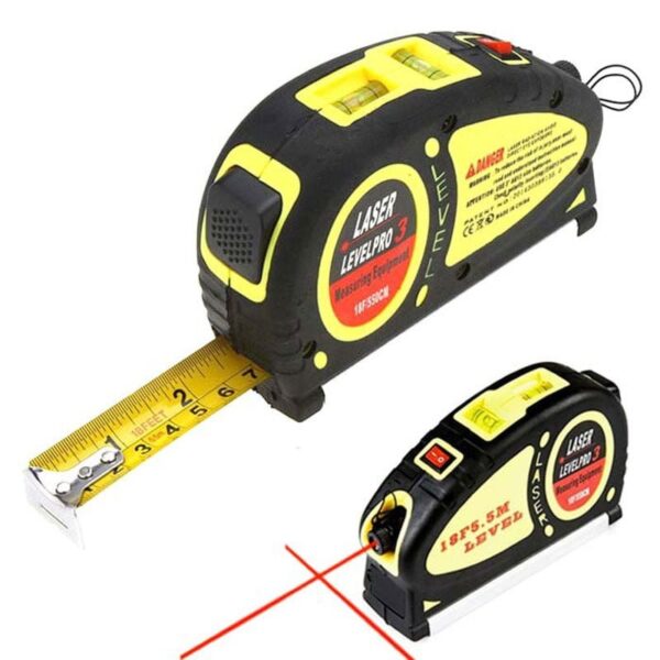 Μέτρο Αλφάδι με Laser Γραμμή Οριζόντια Κάθετη και Σταυρό - LevelPro 3 laser 5.5M