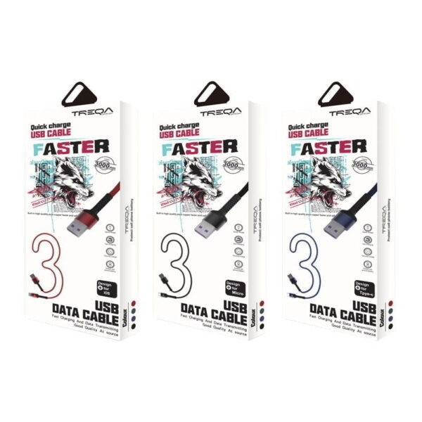 Treqa Καλώδιο κινητού για γρήγορη φόρτιση 3M USB Καλώδιο Type-C  CA-8573 - USB Data Cable