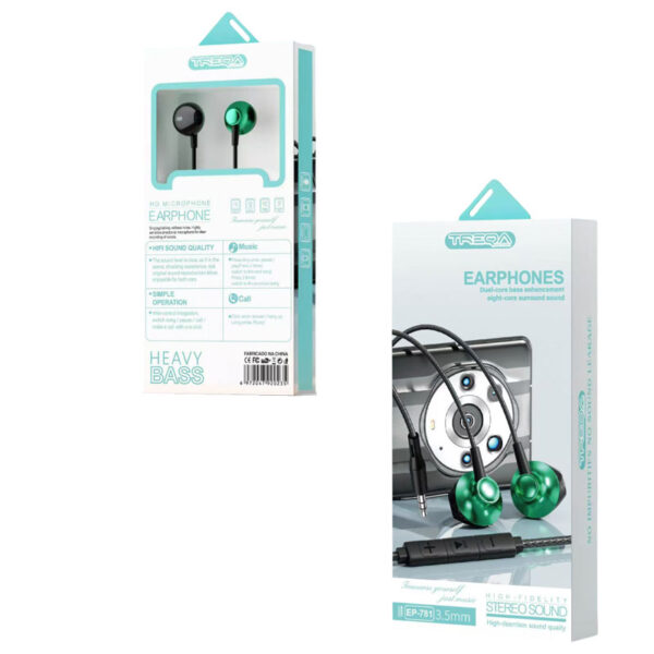 Treqa Ενσύρματα Ακουστικά 3.5mm EP-781 - Stereo Sound Earphones