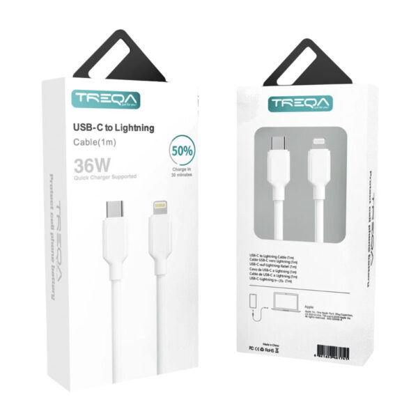 Treqa Kαλώδιο δεδομένων Type-C σε Lightning 36W 1m CA-8704 - Fast Charging Data Cable