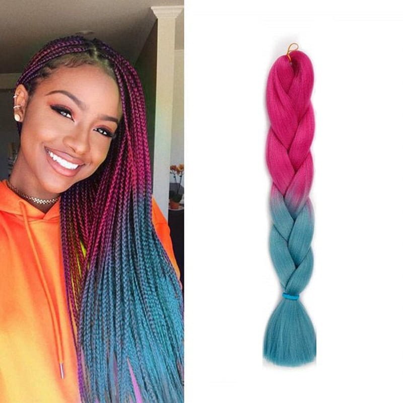 z792501-33 Yuan yao Μαλλιά για Ράστα ombre φούξια/μπλε BY41 - Rasta hair - Image 1