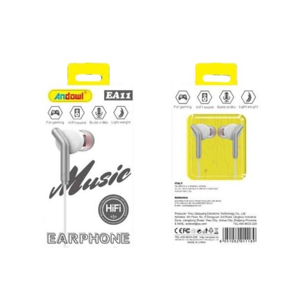 Andowl Ενσύρματα Ακουστικά με Σύνδεση Βύσμα AUX EA11 -  Earphone
