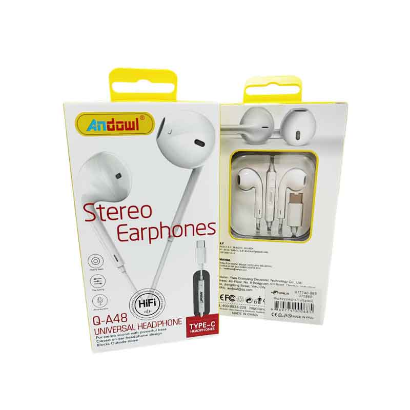 075869 Andowl Ενσύρματα Ακουστικά με Βύσμα USB-C - Earphone - Image 1