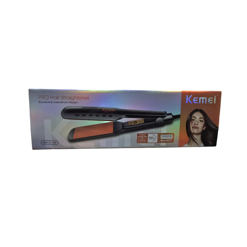 3114p Kemei KM-3114P Πρέσα Μαλλιών με Κεραμικές Πλάκες – Professional Hair Straightener - Image 1