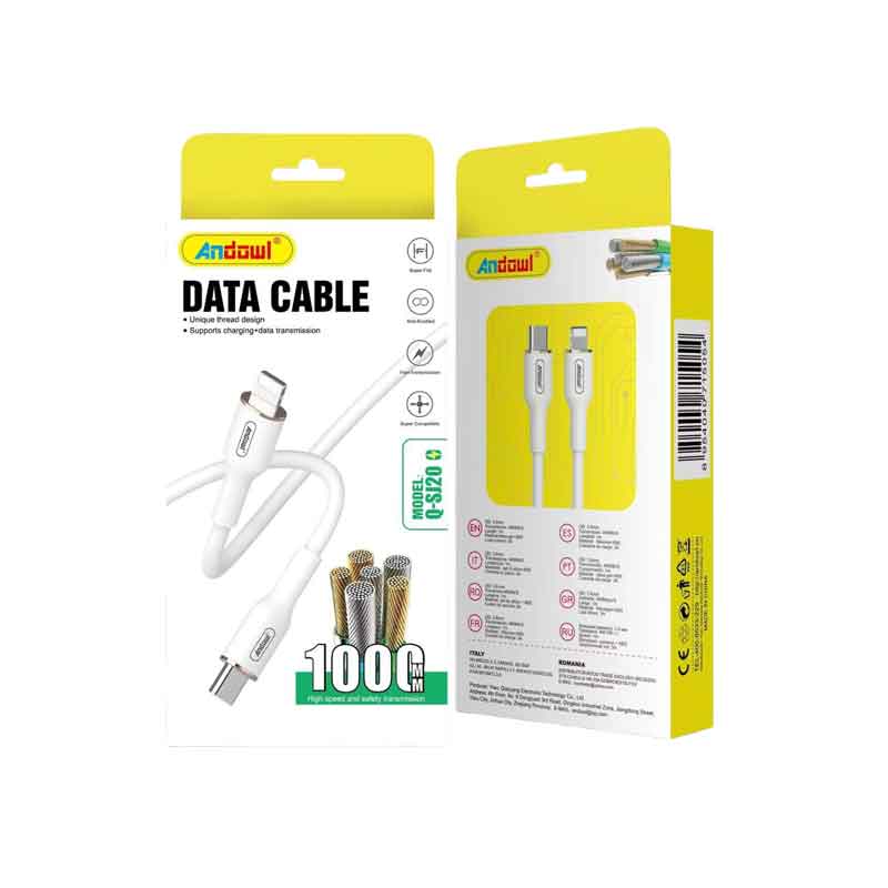 715054 Andowl Καλώδιο δεδομένων Type-c σε Lightning 3Α 1m Q-SJ20 - Data Cable - Image 1