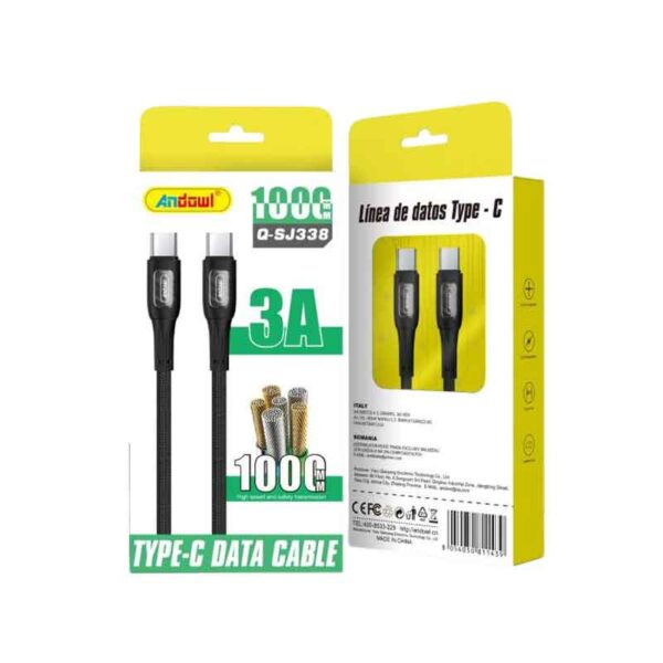 Andowl Καλώδιο δεδομένων Type-c σε Type-c 6Α Q-SJ338 - Data Cable