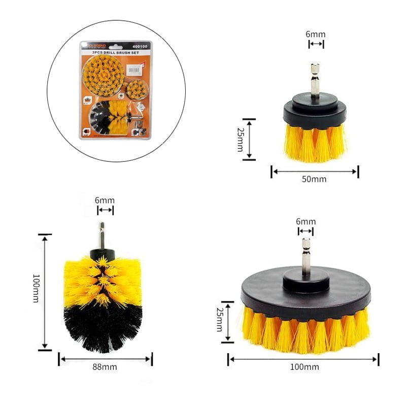 Z791427-5 Σετ βούρτσες καθαρισμού για δραπανοκατσάβιδα 3τμχ - Electric Drill Brush Kit - Image 1