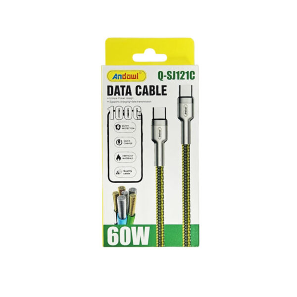 Andowl Καλώδιο δεδομένων Type-C σε Type-C 60W Q-SJ121C - Data Cable