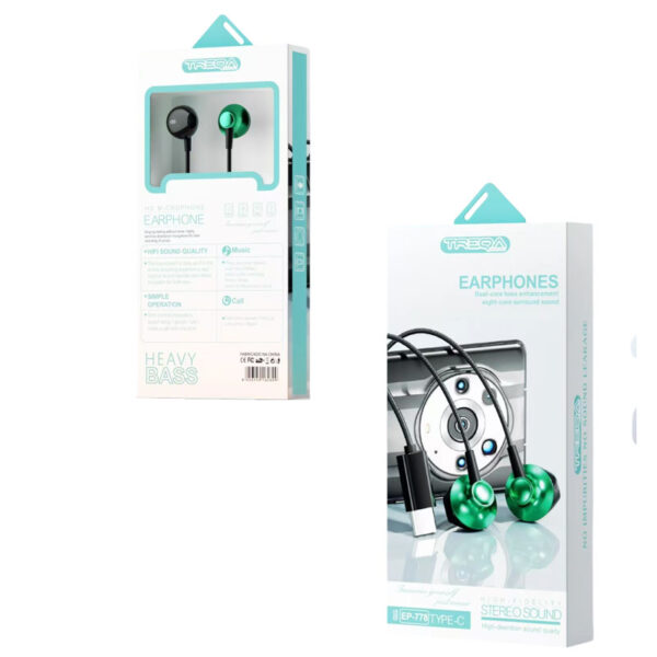 Treqa Ενσύρματα Ακουστικά Type-C EP-778 - Stereo Sound Earphones