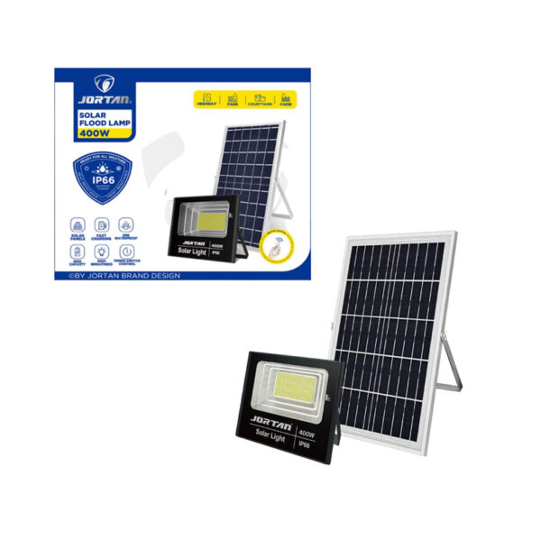 Jortan Ηλιακός Προβολέας Με Τηλεχειριστήριο LED 400W IP66- Solar Flood Lamp