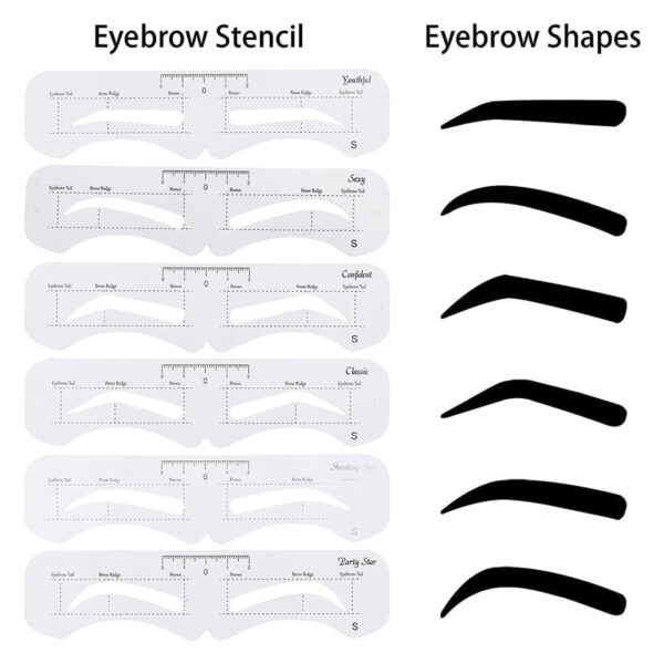 Στένσιλ Σχηματισμού Φρυδιών με Λαστιχάκι 6τμχ - Eyebrow Card Stencil 6pcs