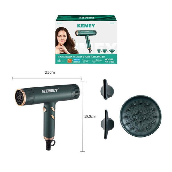 Kemey Km-2062 Επαγγελματικό Πιστολάκι Μαλλιών 1500W - Kemey Km-2062 Professional Hair Dryer 1500W