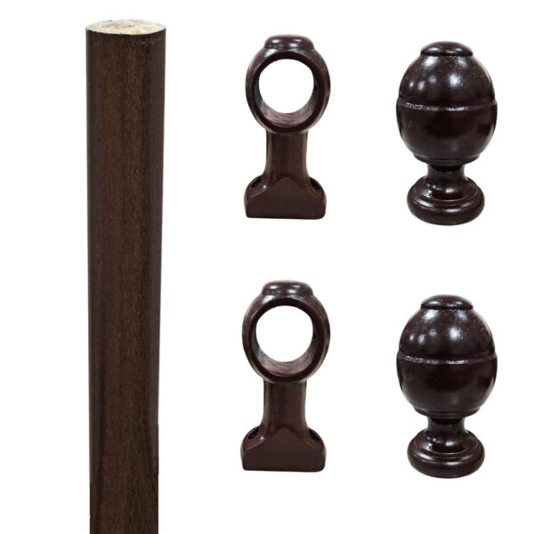 Σετ ξύλινο κουρτινόξυλο - Wooden Rod Set