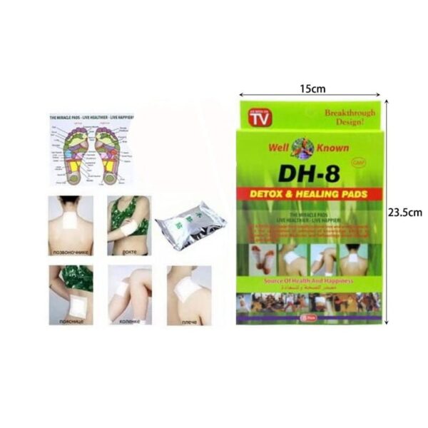 WELL KNOW Αυτοκόλλητα επιθέματα 8 τεμ. για αποτοξίνωση του οργανισμού DH-8 – Detox & Healing Pads