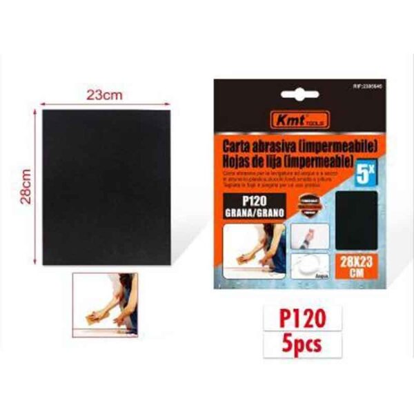 KMT Γυαλόχαρτο Αδιάβροχο P120 5τμχ 28x23cm - Abrasive paper