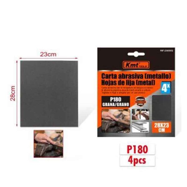KMT Γυαλόχαρτο Μετάλλου P180 4τμχ 28x23cm - Abrasive paper