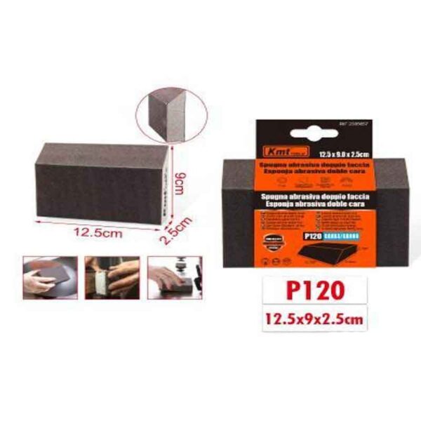 KMT Σφουγγάρι λείανσης P120 12.5x9x2.5cm- Double-sided abrasive sponge