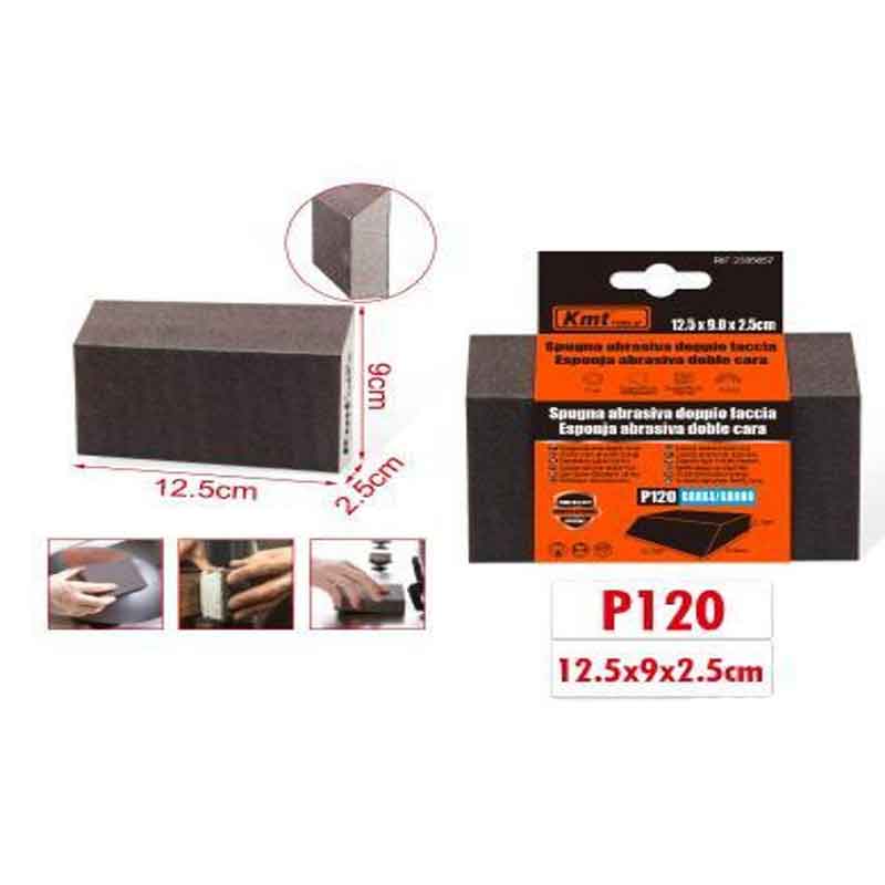 2385657 KMT Σφουγγάρι λείανσης P120 12.5x9x2.5cm- Double-sided abrasive sponge - Image 1