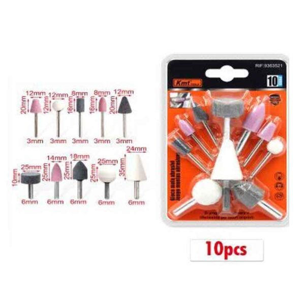 KMT Σετ Φρεζάκια Ανταλλακτικά Τροχού για Γυάλισμα 10τμχ - Polishing Stone Set