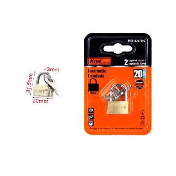 KMT Λουκέτο Ασφαλείας Με Κλειδάκι 20 mm- Padlock