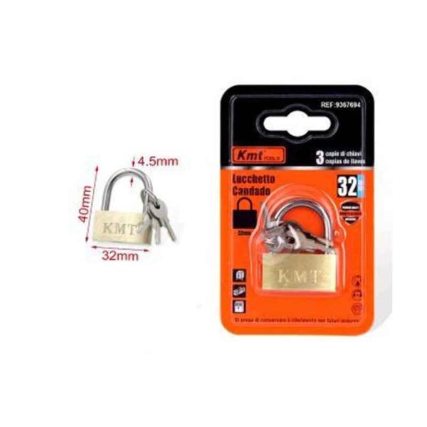 KMT Λουκέτο Ασφαλείας Με Κλειδάκι 32mm- Padlock