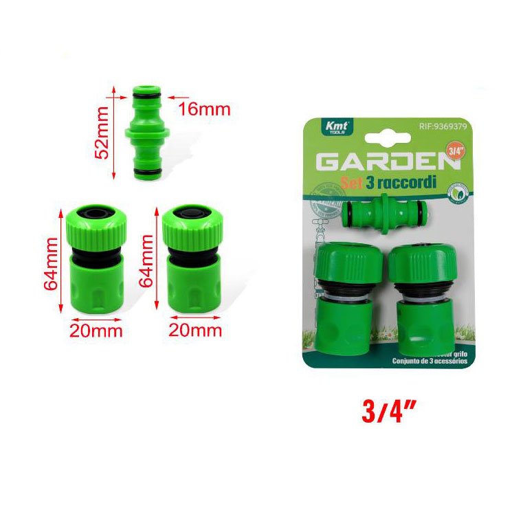 9369379-1 KMT Tools Σετ Ρακόρ Ποτίσματος 3/4″ 3 Τεμάχια - Watering Fitting Set - Image 1