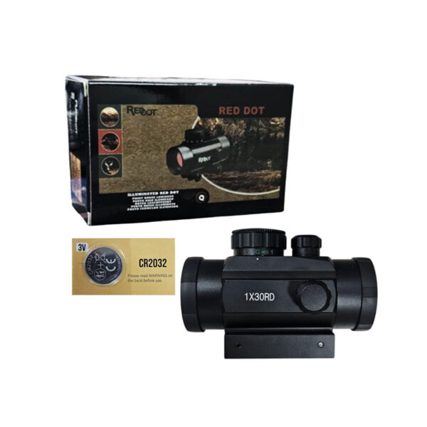 Διόπτρα Red Dot 1x30RD με Φωτιζόμενο Στόχο & Μπαταρία - Red Dot